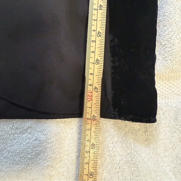 KATE SPADE Black Velvet Trim Bow Tie Neckline Wide Crop Pants Jumpsuit 0 - Picture 9 of 14